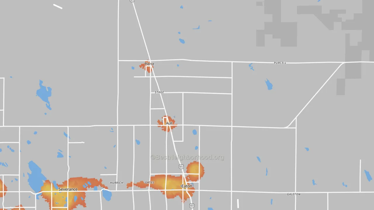 Bike Grade map of Ault, CO