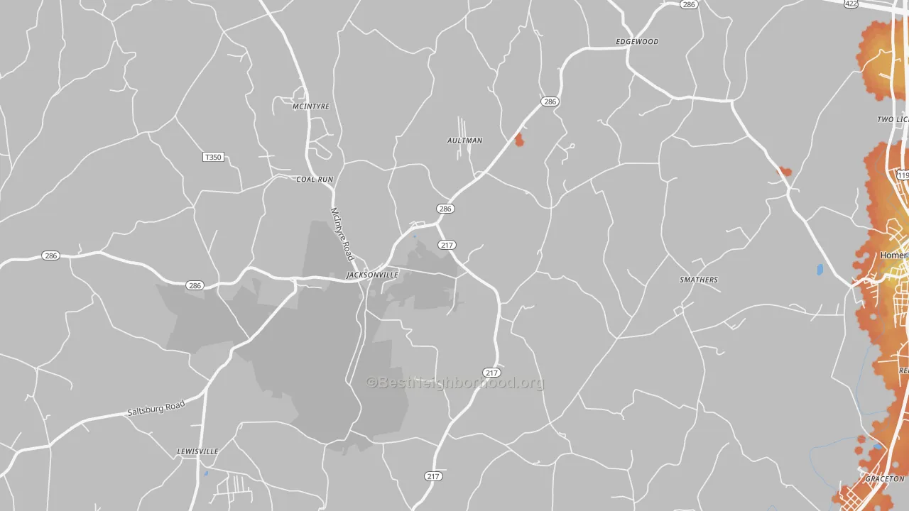 Bike Grade map of Aultman, PA