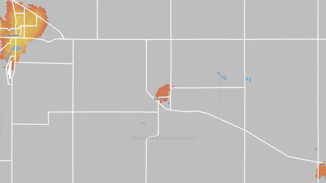 Bike Grade map of Aurelia, IA