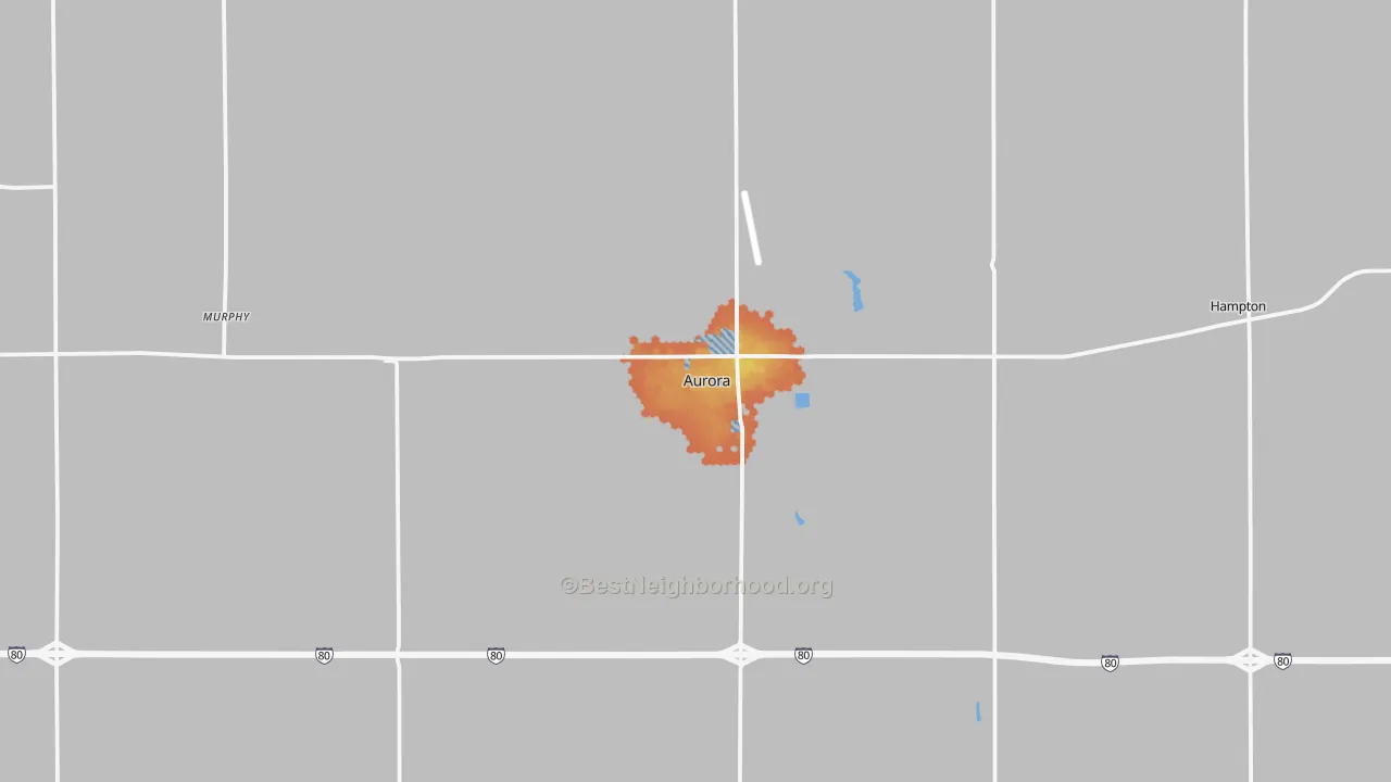 Bike Grade map of Aurora, NE