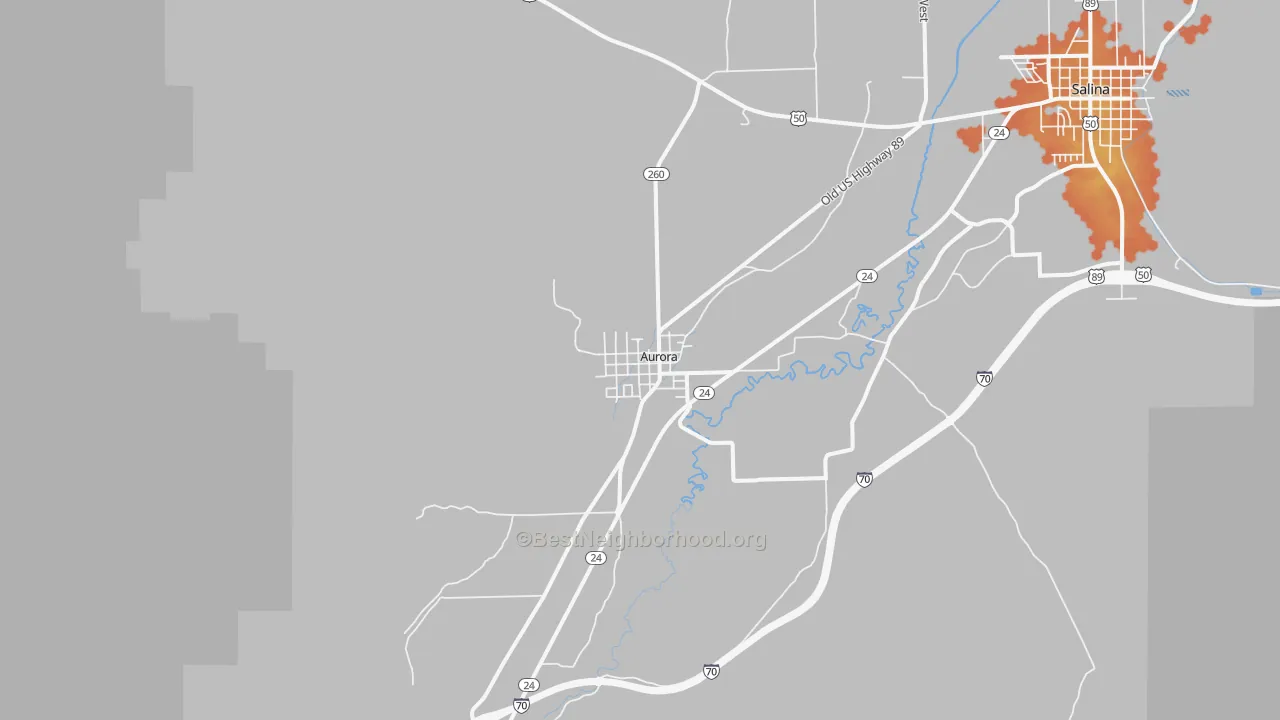 Bike Grade map of Aurora, UT