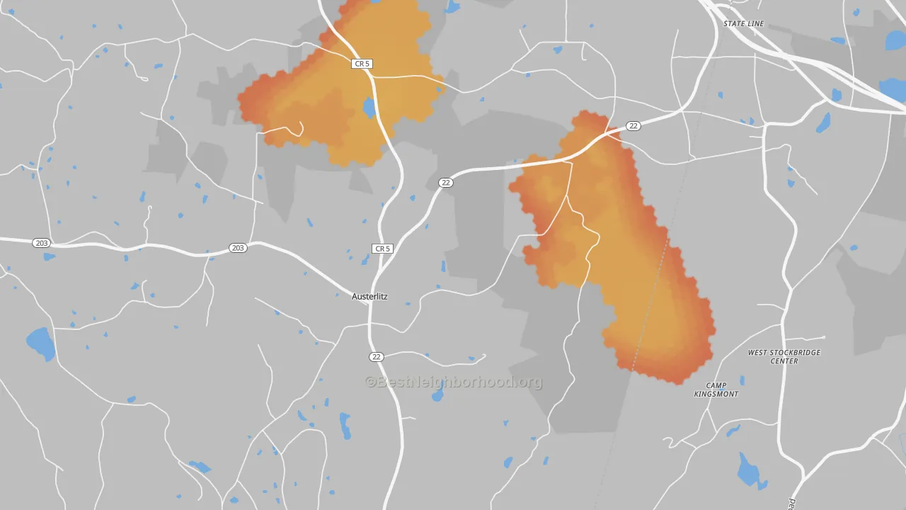 Bike Grade map of Austerlitz, NY