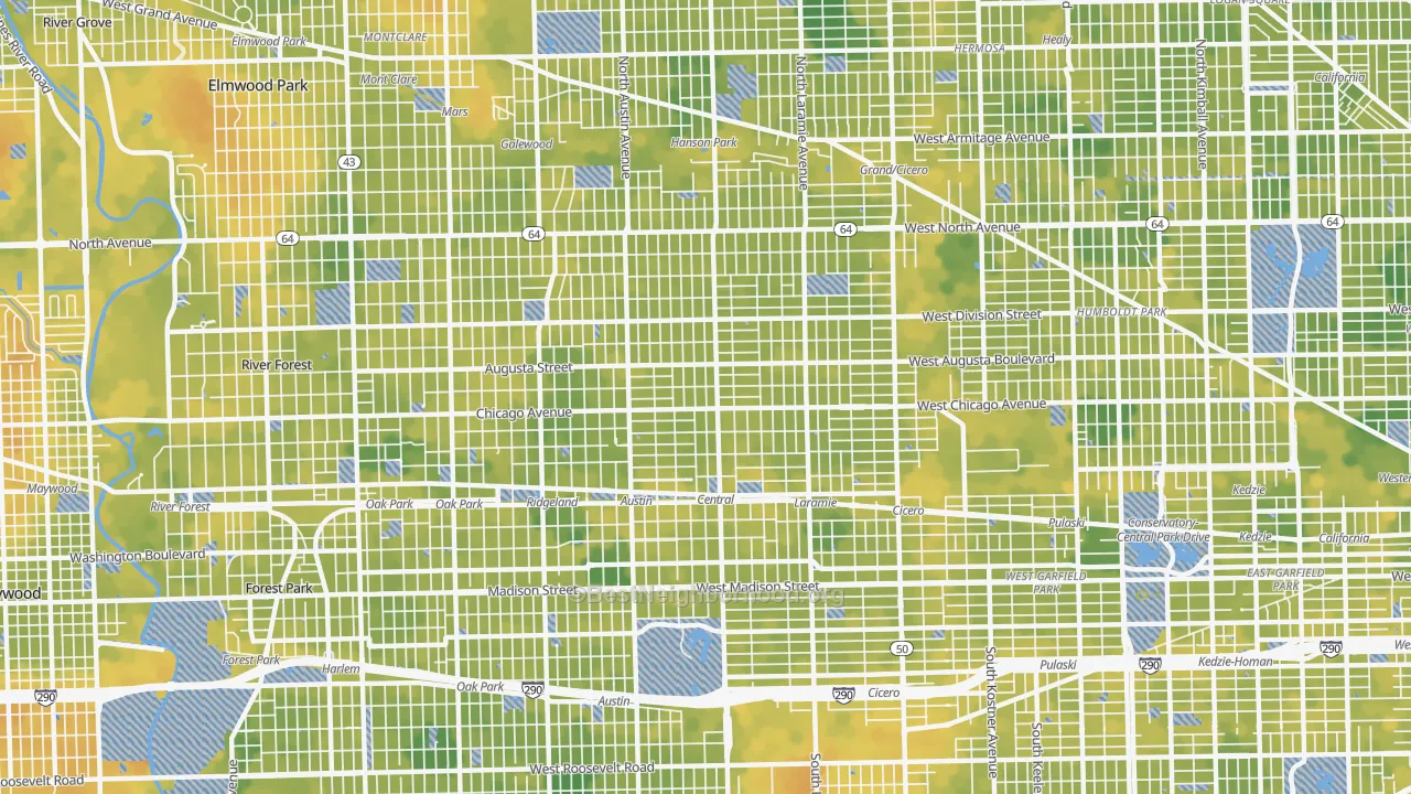 Bike Grade map of Austin, Chicago, IL