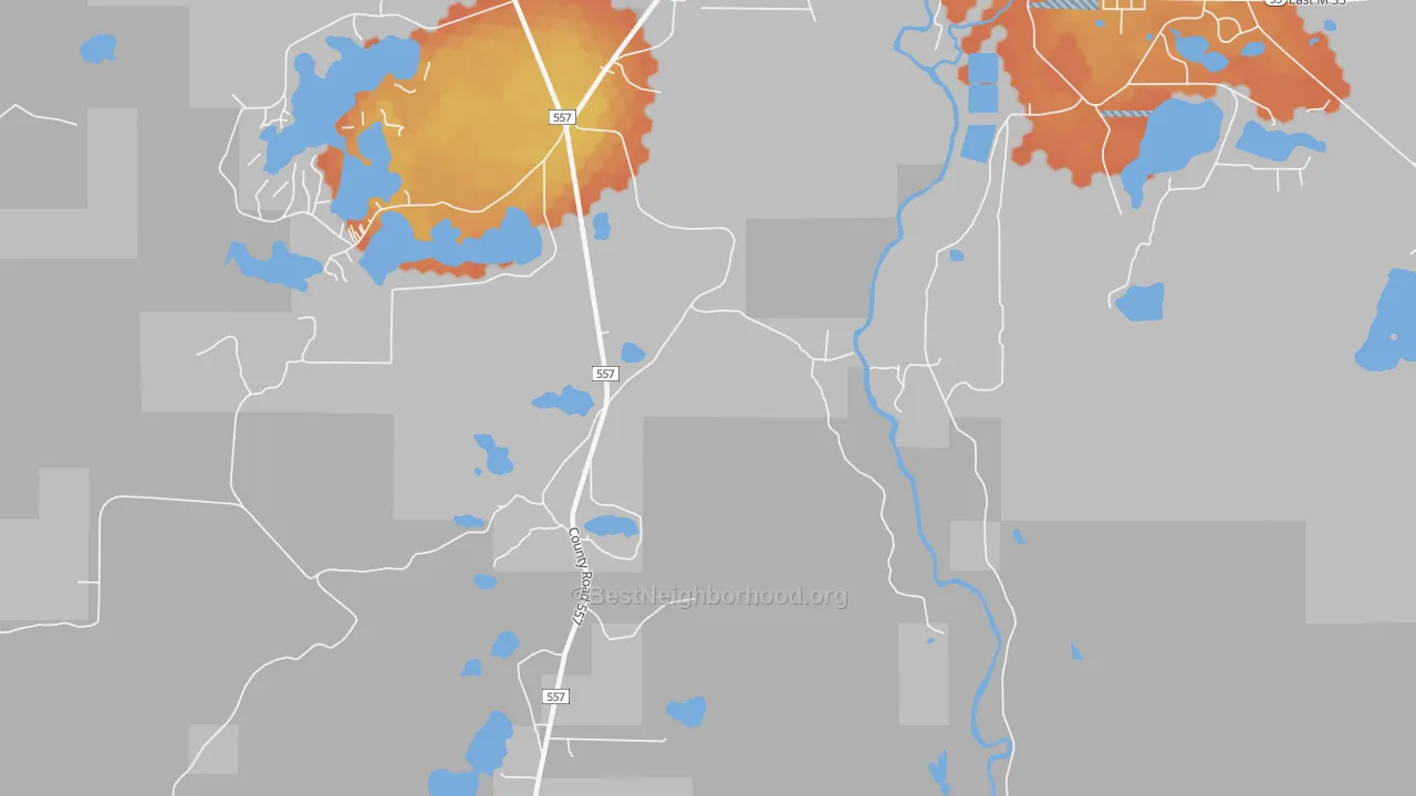 Bike Grade map of Austin, MI