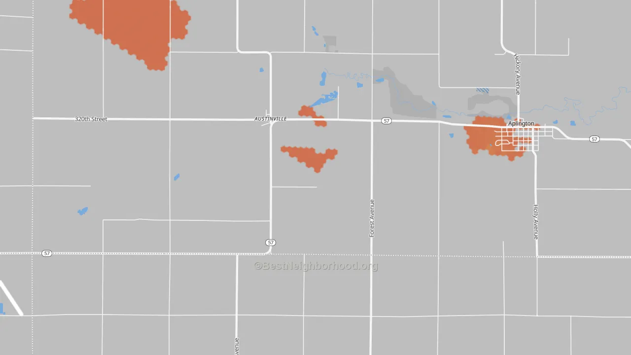 Bike Grade map of Austinville, IA