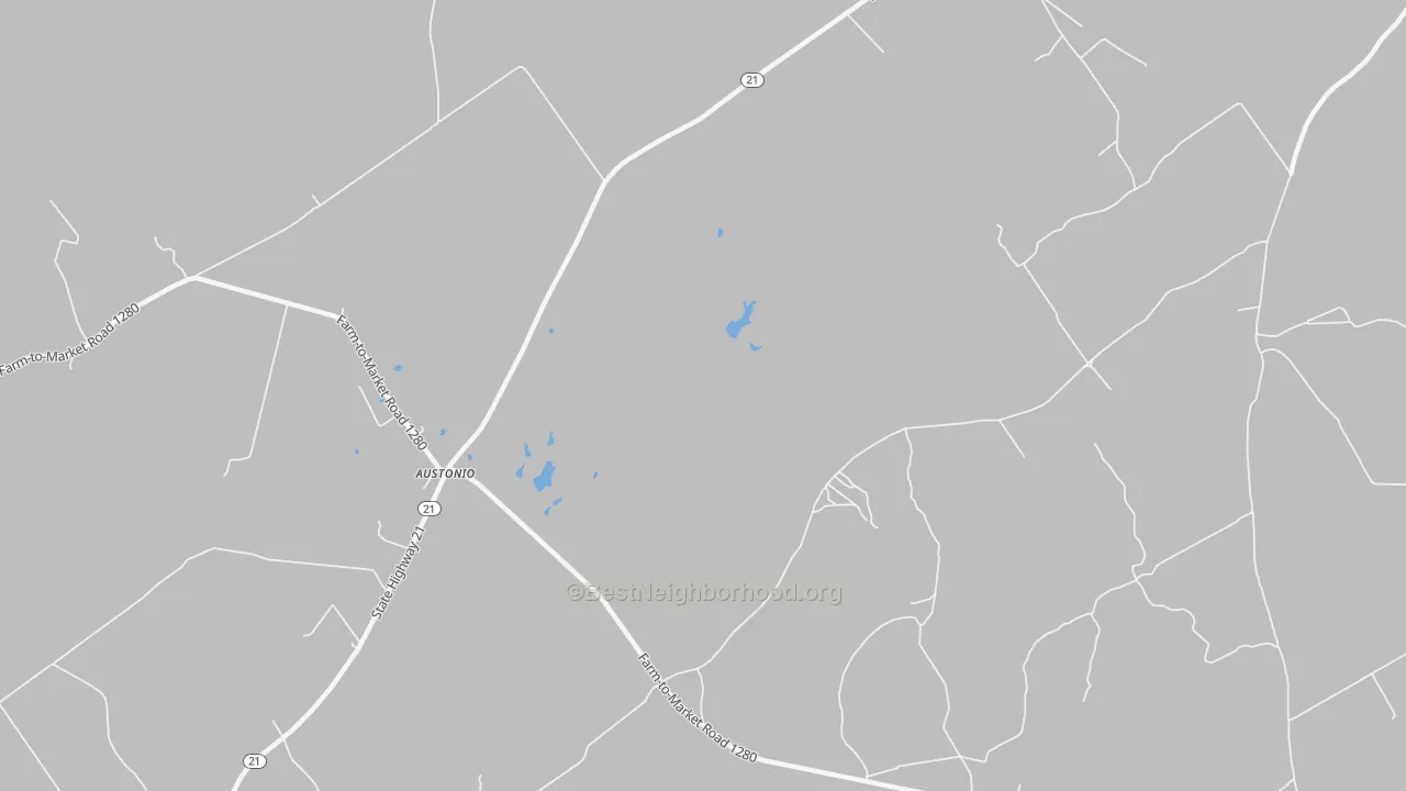 Bike Grade map of Austonio, TX