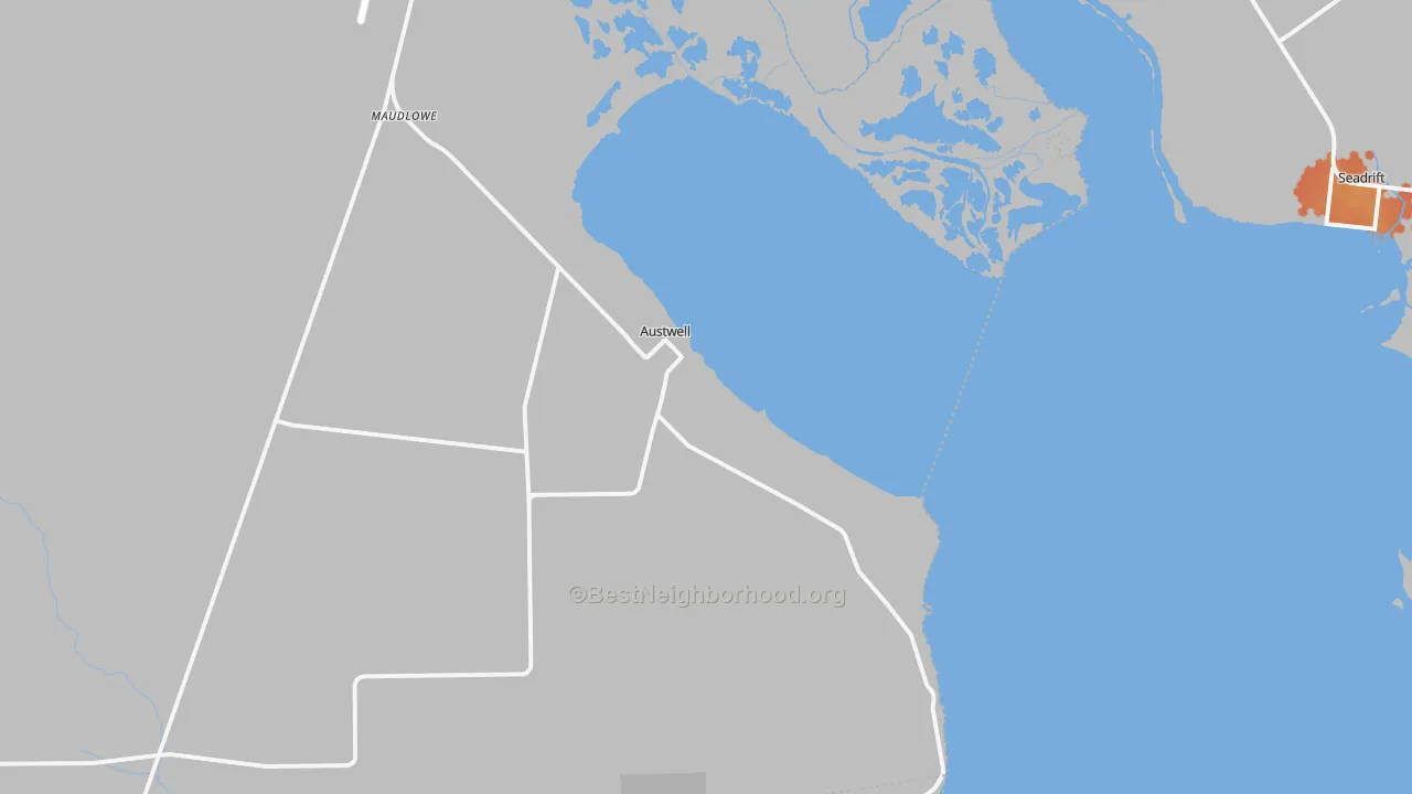Bike Grade map of Austwell, TX