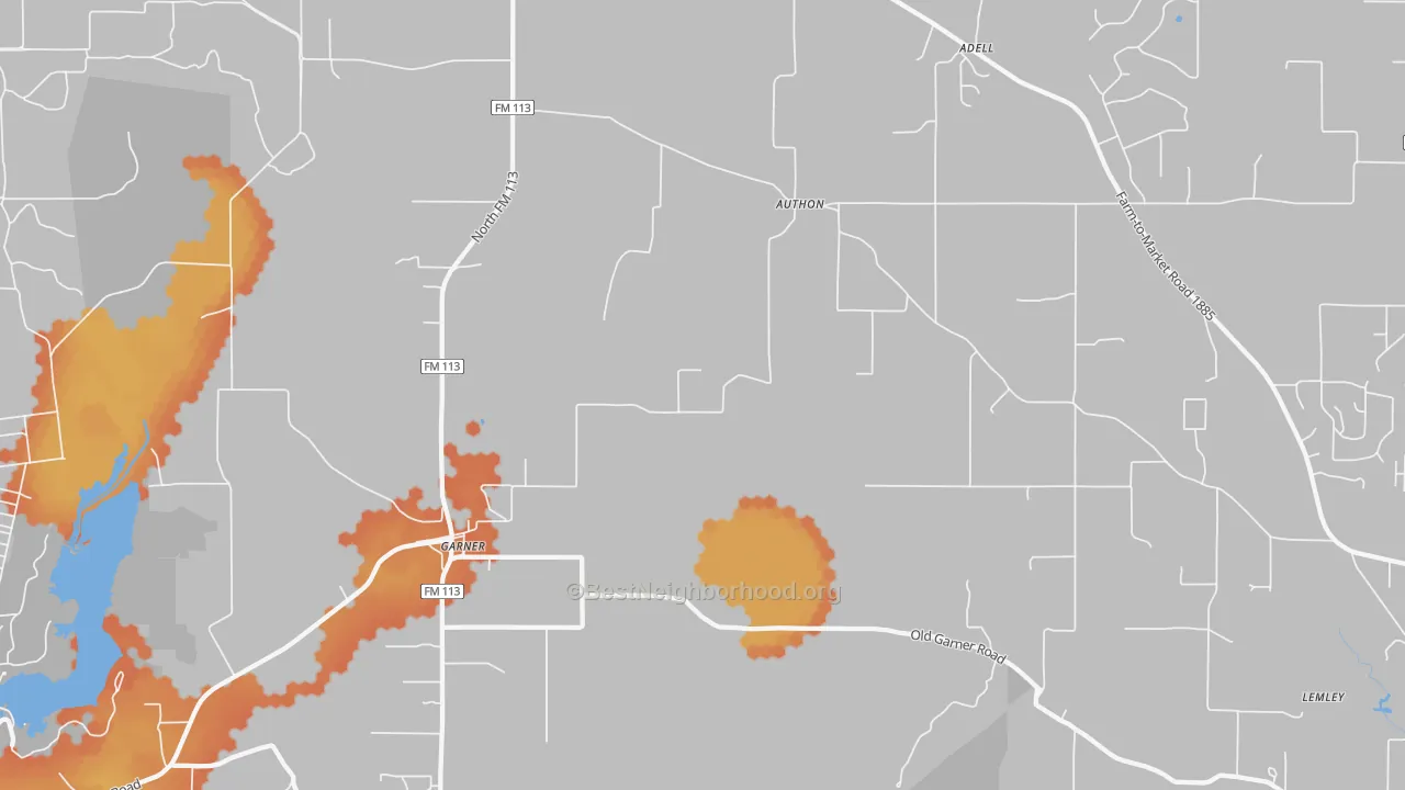 Bike Grade map of Authon, TX