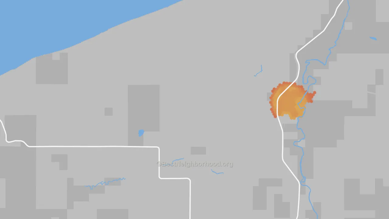 Bike Grade map of Auvinen Corner, MI