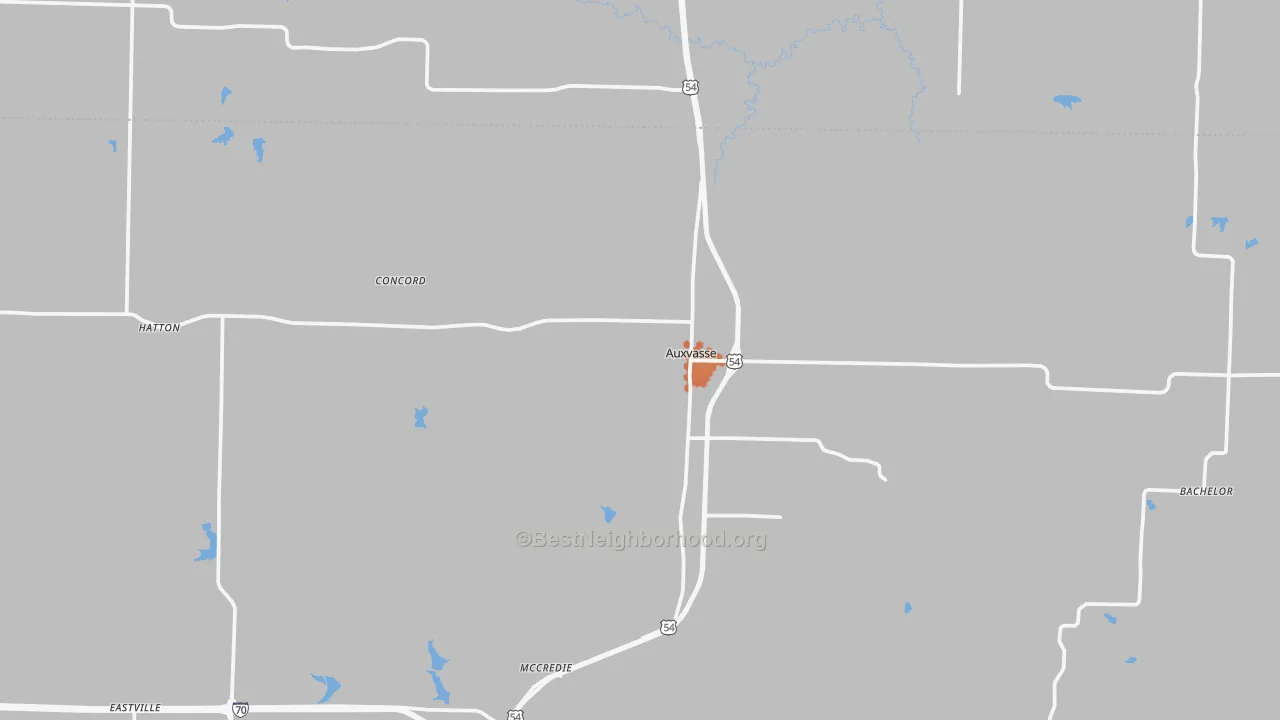 Bike Grade map of Auxvasse, MO