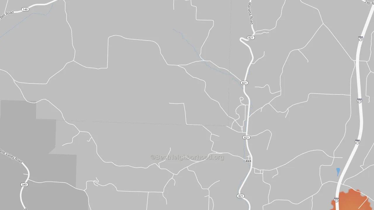 Bike Grade map of Ava, OH