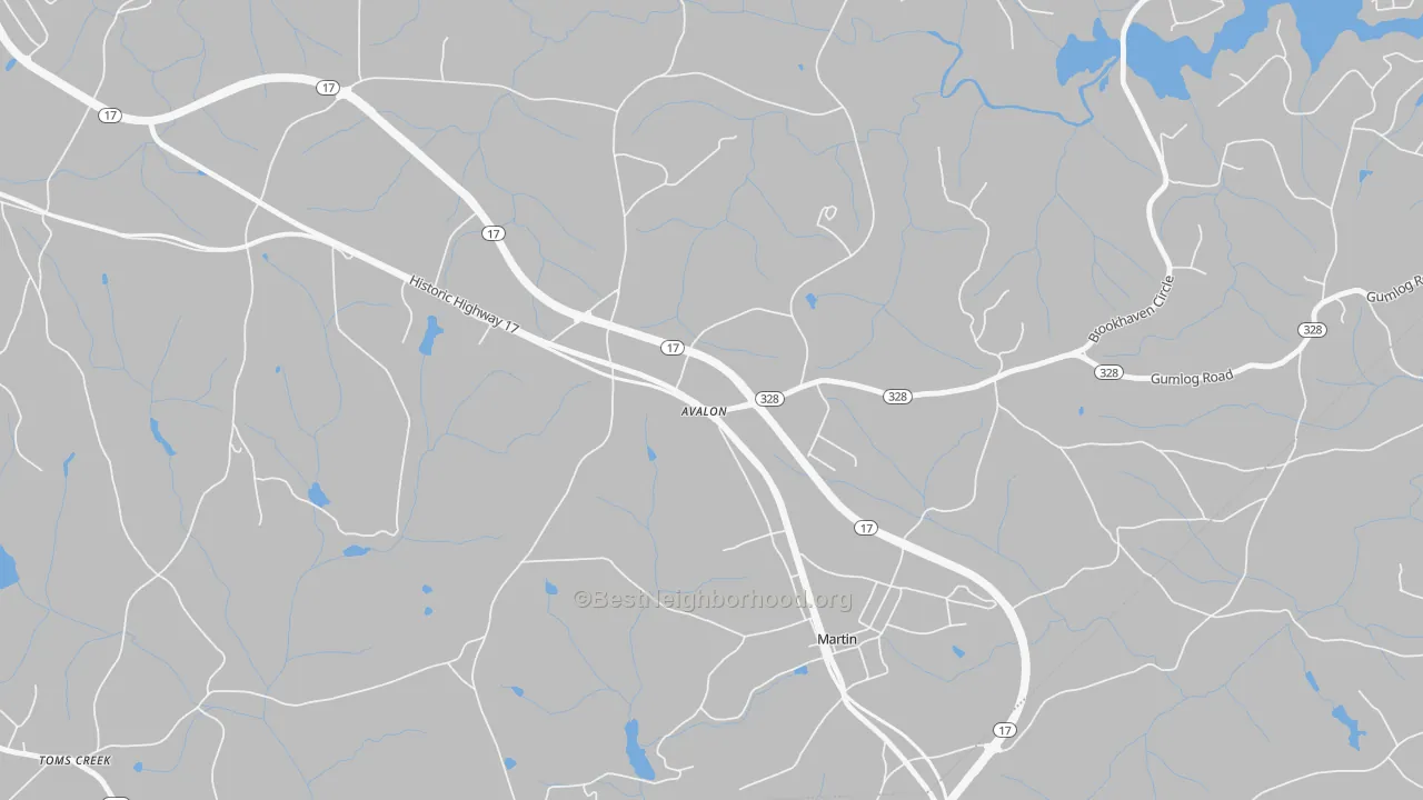 Bike Grade map of Avalon, GA