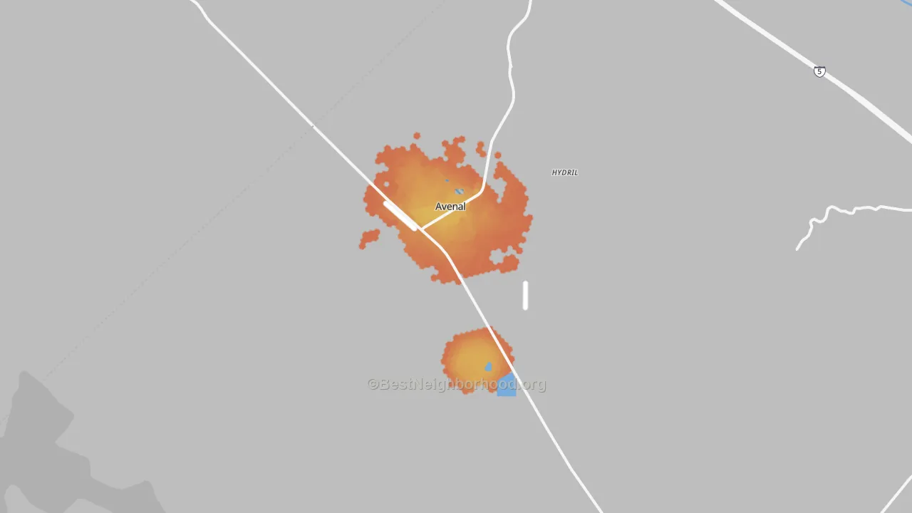 Bike Grade map of Avenal, CA