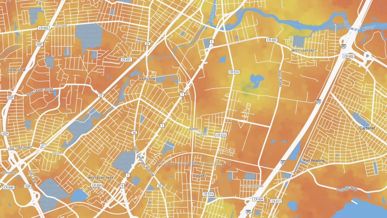 Bike Grade map of Avenel, NJ