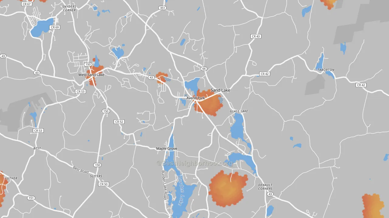 Bike Grade map of Averill Park, NY