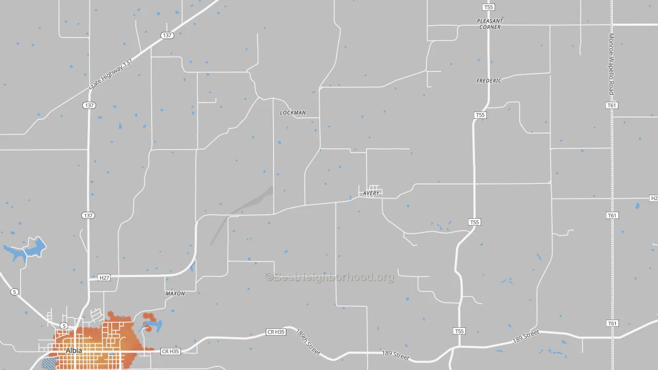 Bike Grade map of Avery, IA