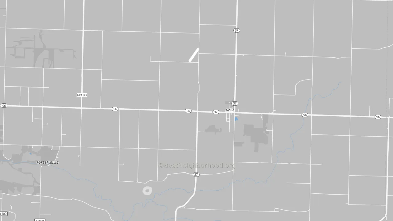 Bike Grade map of Avilla, MO