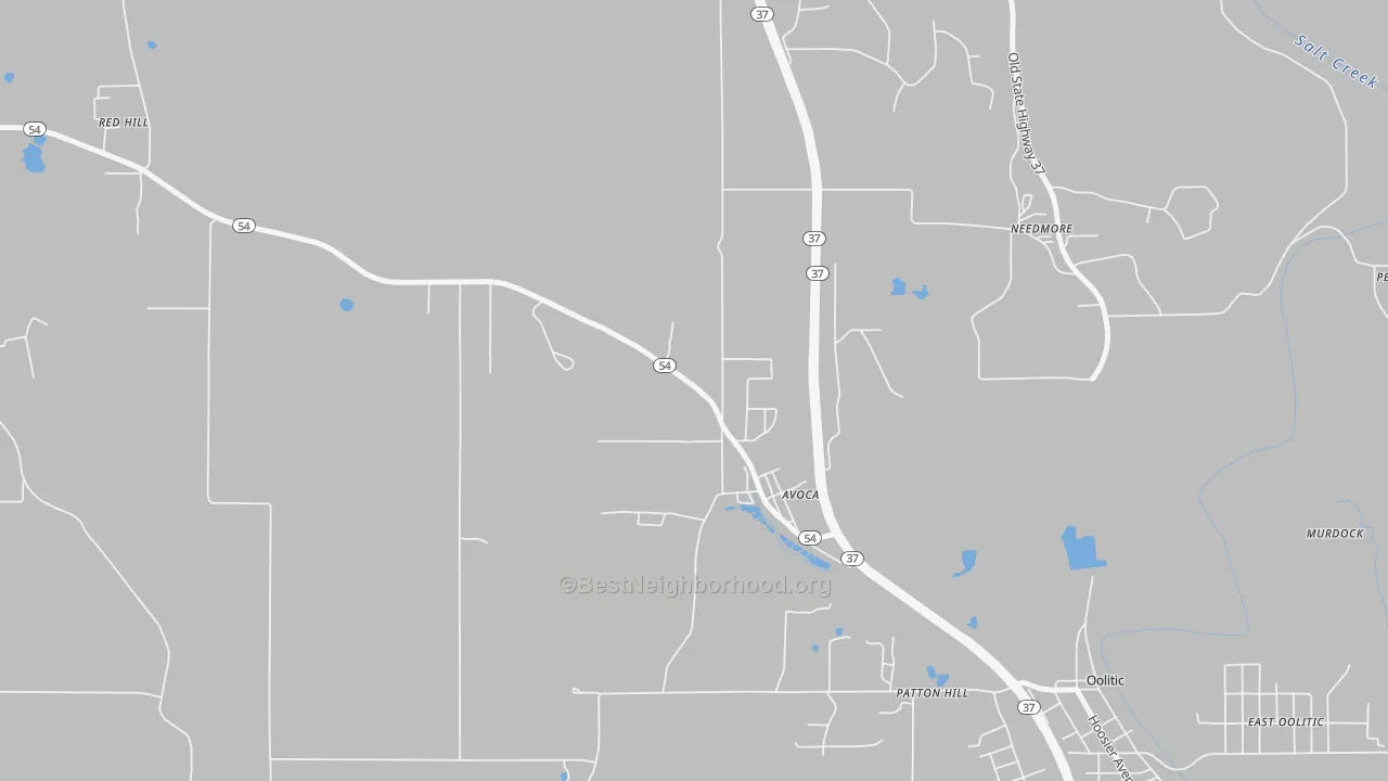Bike Grade map of Avoca, IN