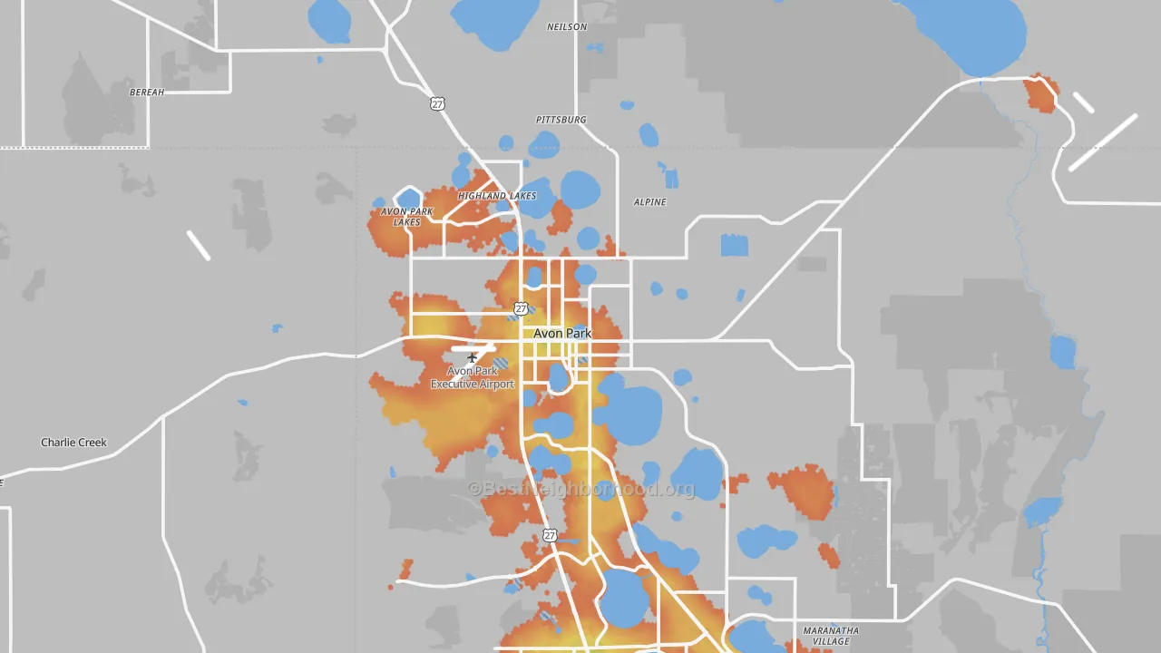 Bike Grade map of Avon Park, FL
