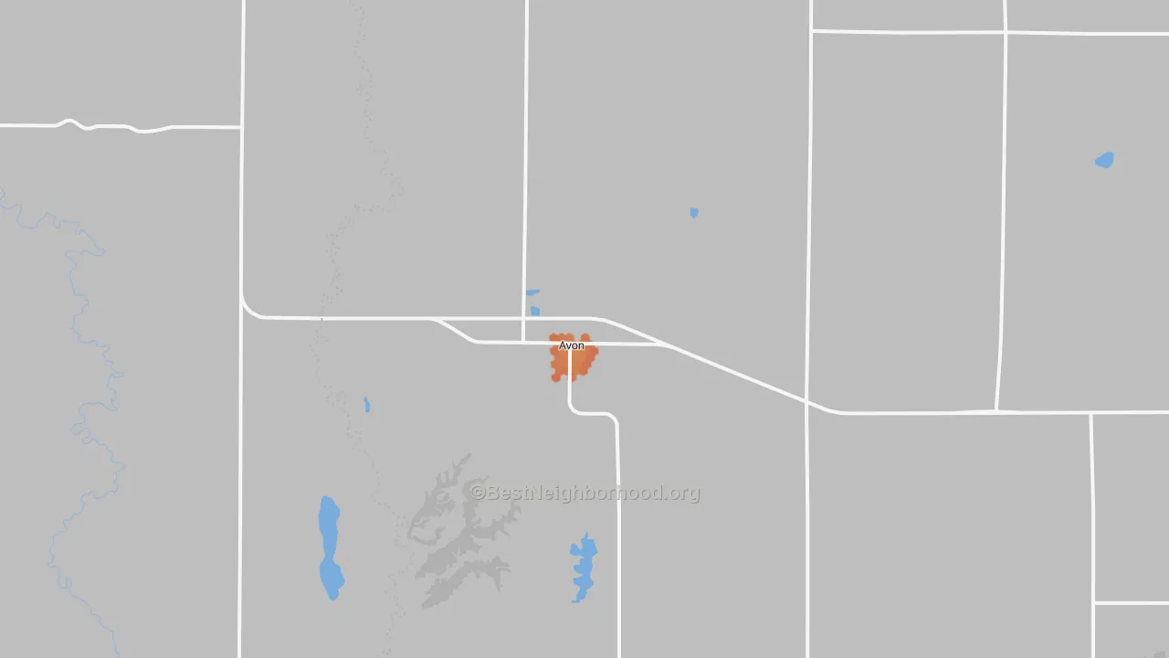 Bike Grade map of Avon, SD