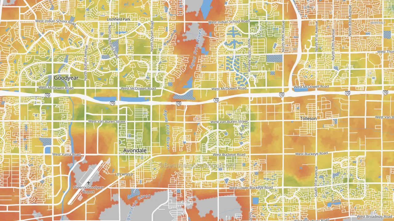 Bike Grade map of Avondale, AZ