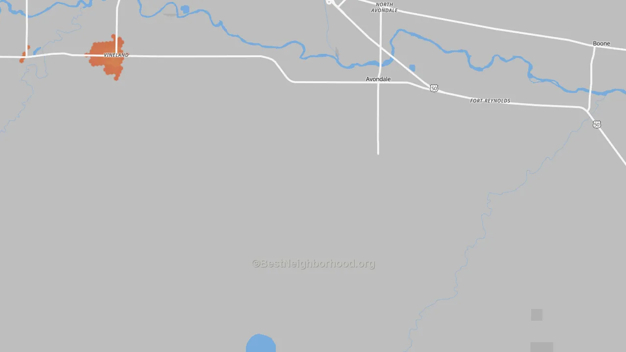 Bike Grade map of Avondale, CO