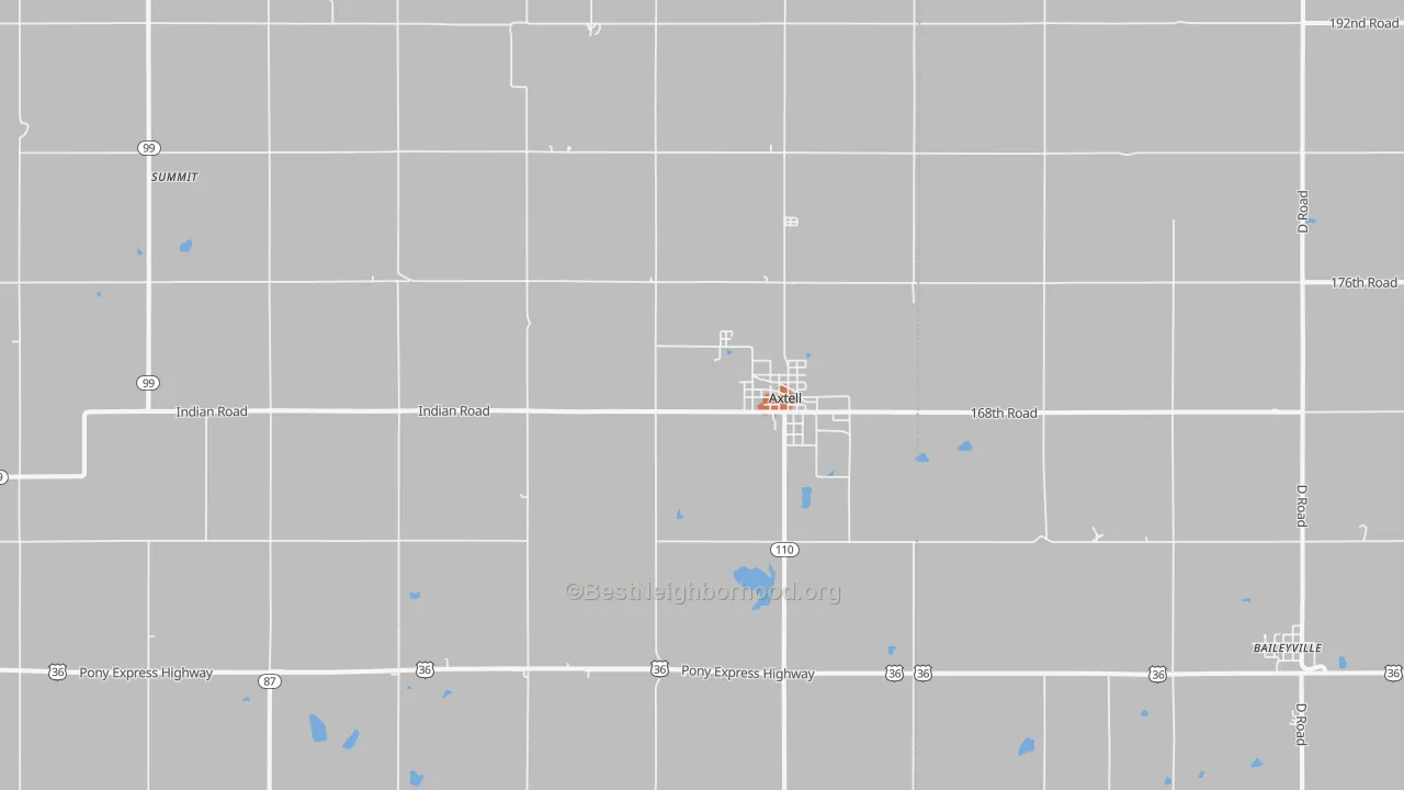 Bike Grade map of Axtell, KS