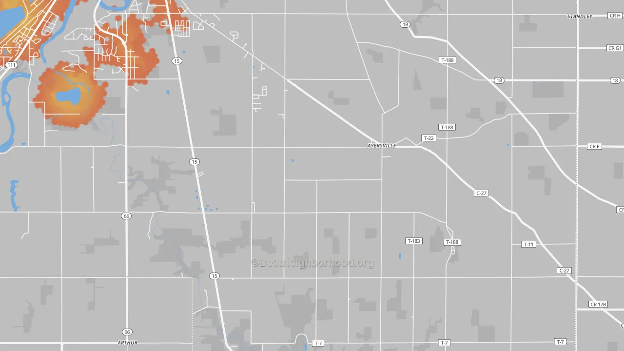 Bike Grade map of Ayersville, OH
