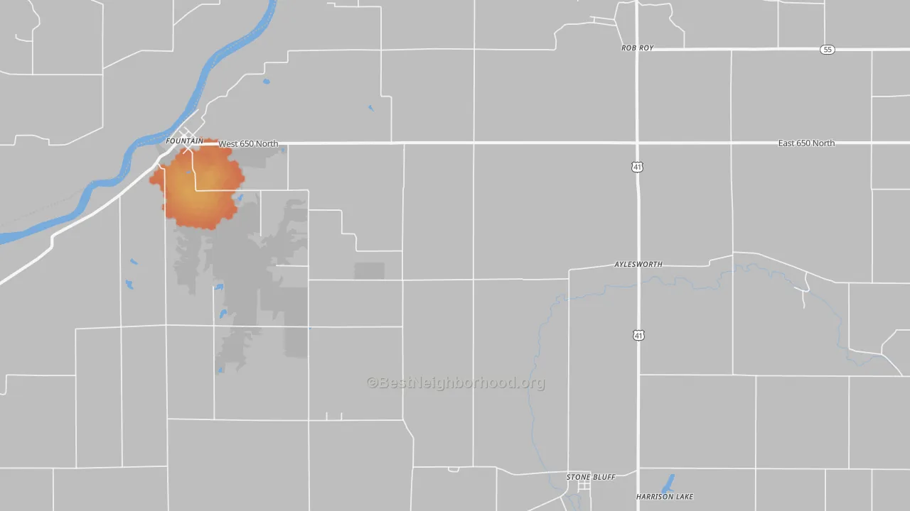 Bike Grade map of Aylesworth, IN