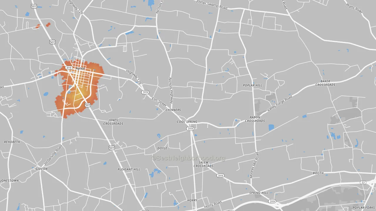Bike Grade map of Aynor, SC