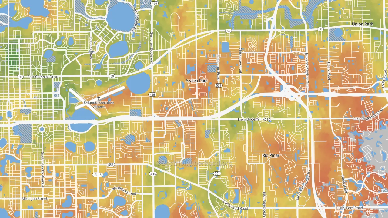 Bike Grade map of Azalea Park, FL