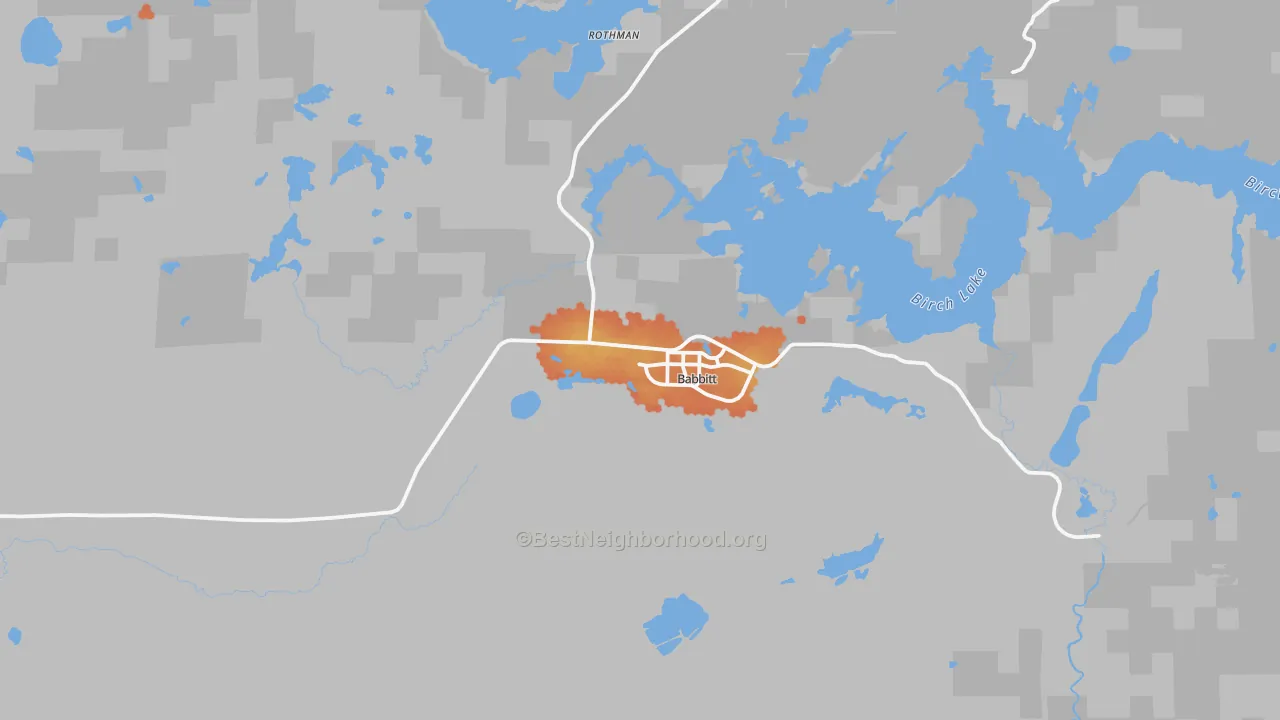 Bike Grade map of Babbitt, MN