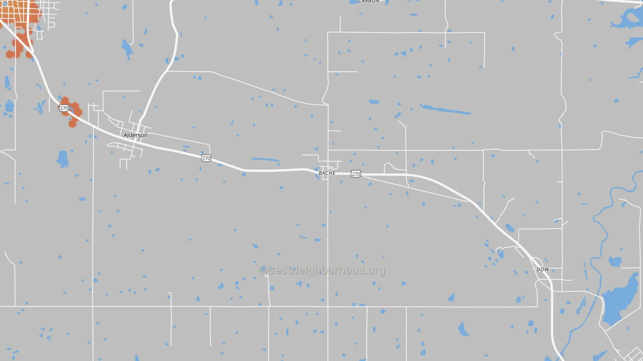 Bike Grade map of Bache, OK