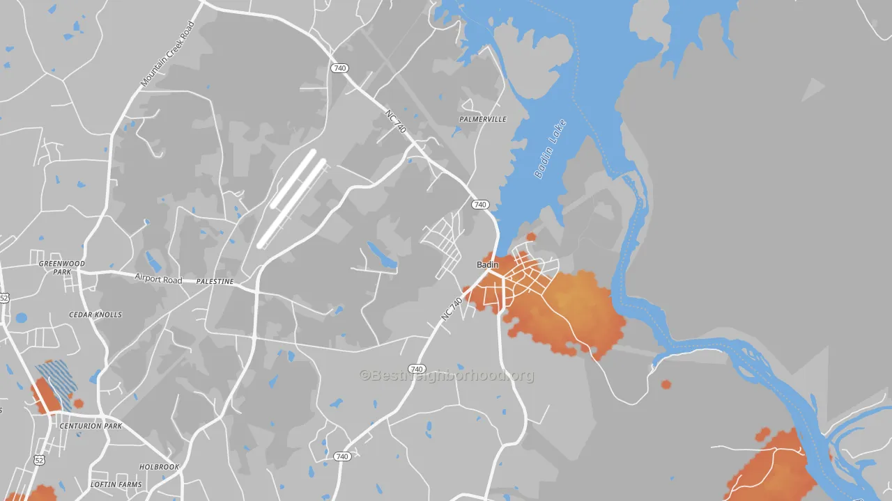 Bike Grade map of Badin, NC