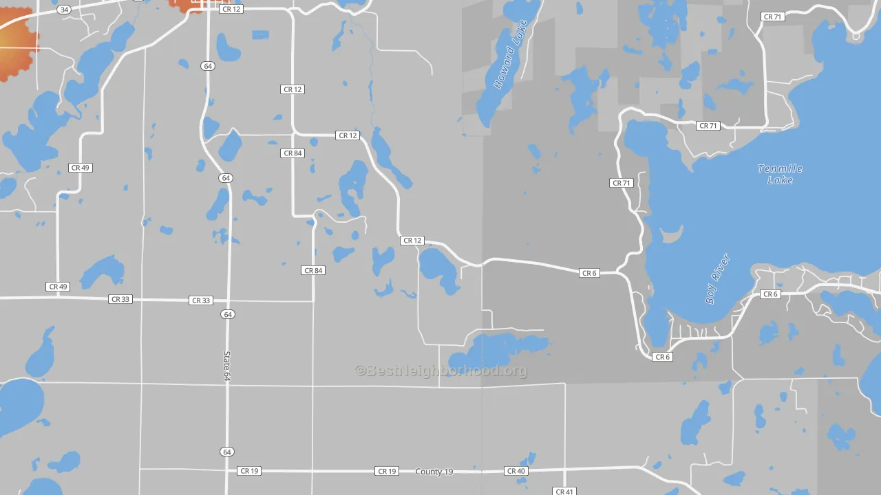 Bike Grade map of Badoura, MN