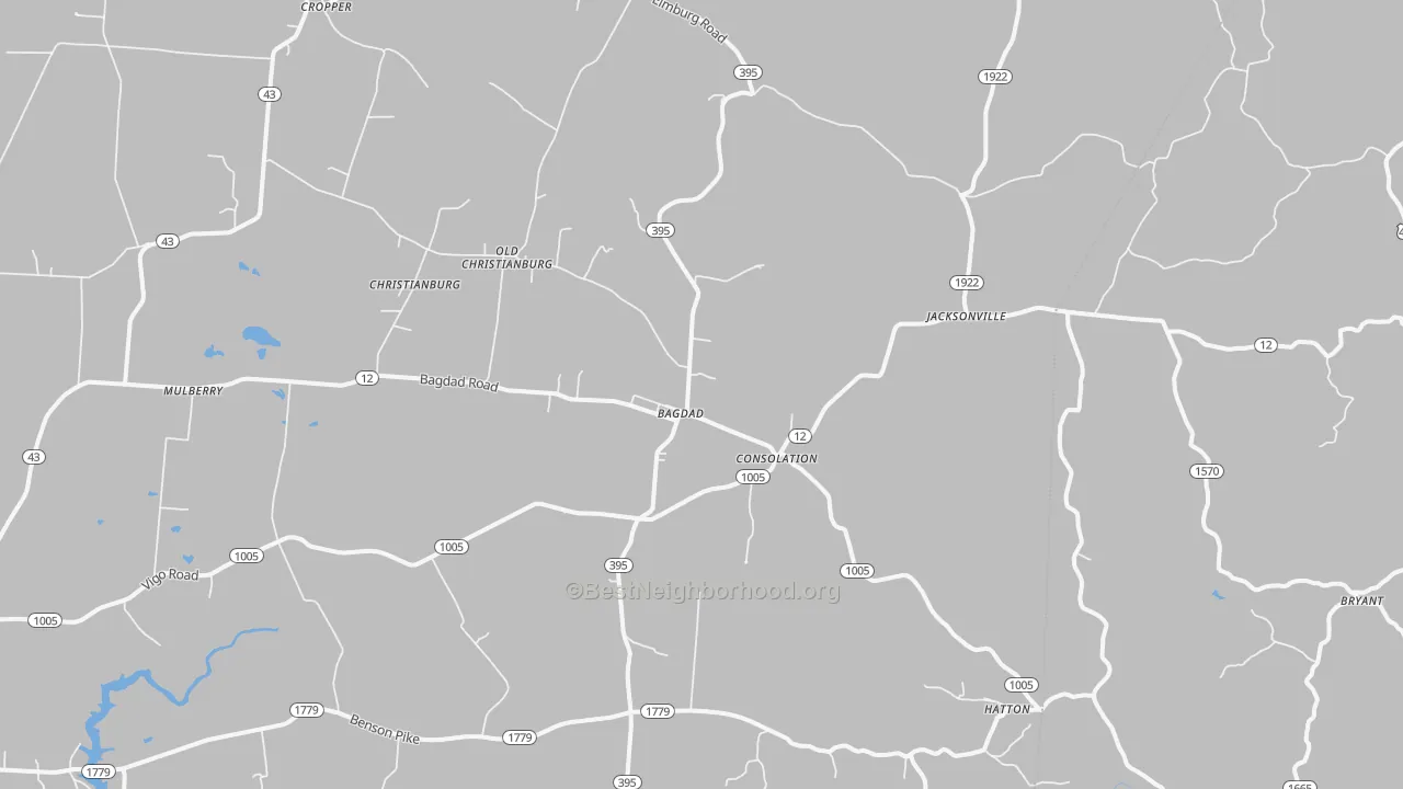Bike Grade map of Bagdad, KY