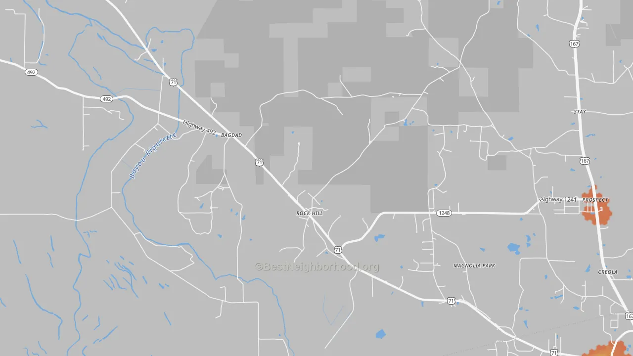 Bike Grade map of Bagdad, LA