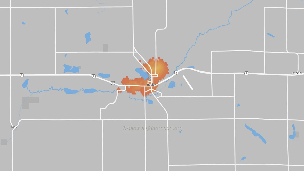 Bike Grade map of Bagley, MN