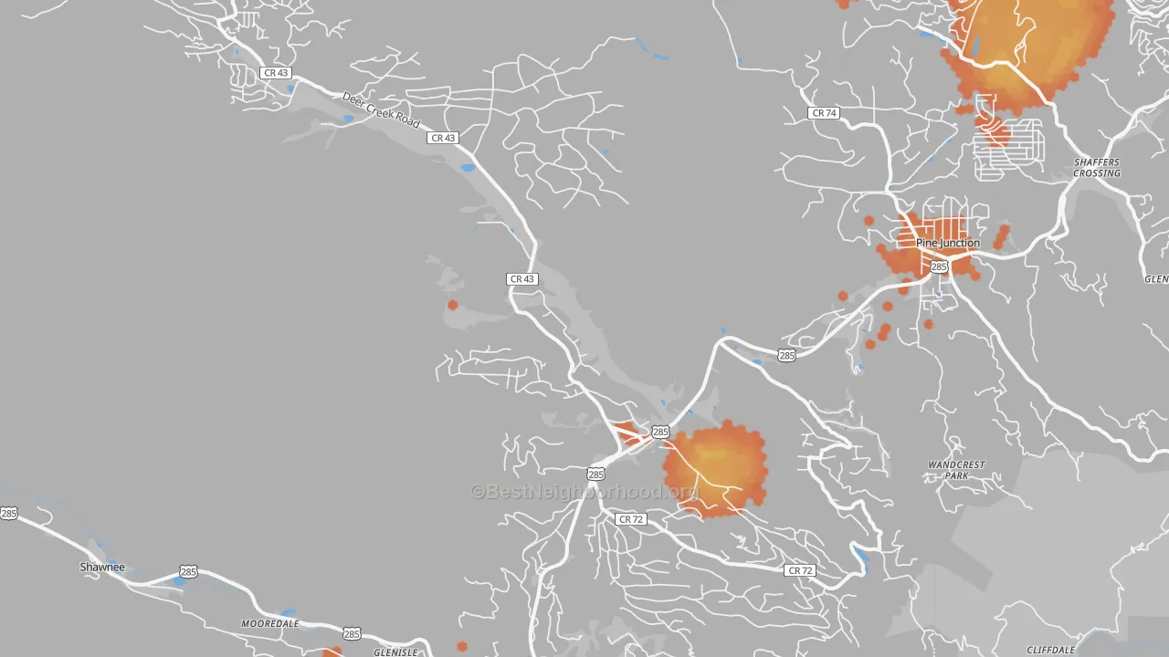 Bike Grade map of Bailey, CO
