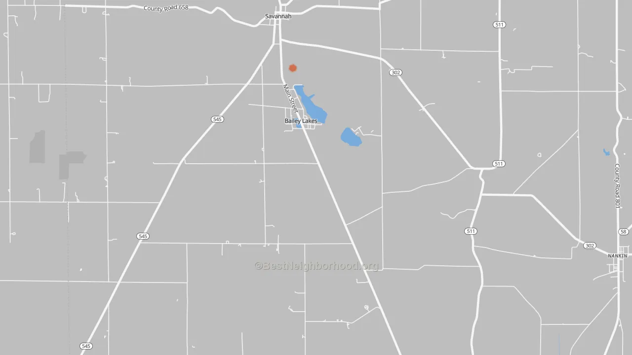Bike Grade map of Bailey Lakes, OH
