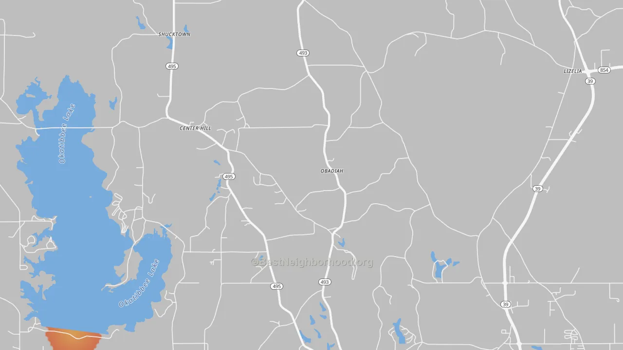 Bike Grade map of Bailey, MS