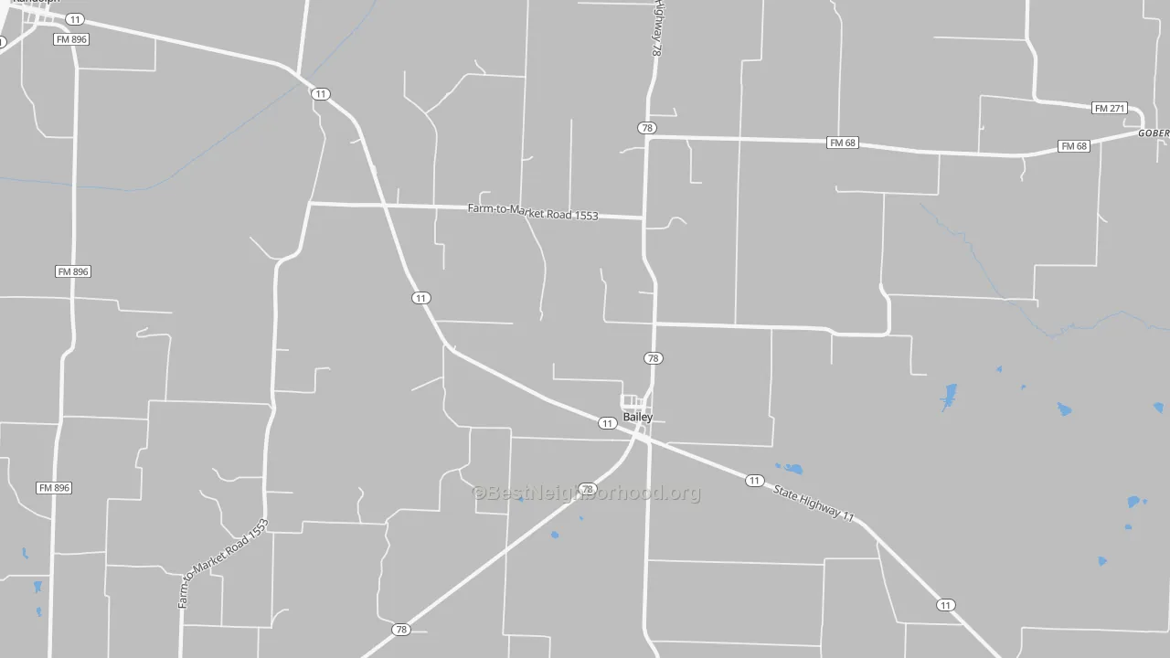 Bike Grade map of Bailey, TX
