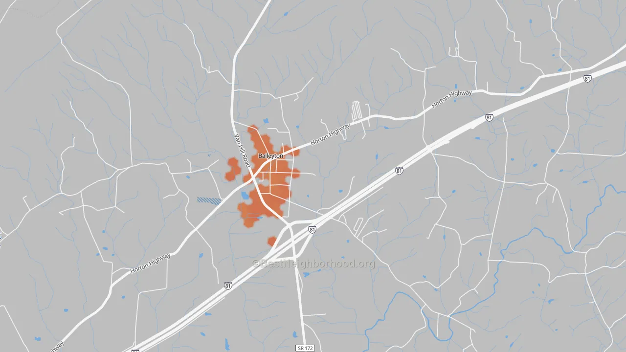 Bike Grade map of Baileyton, TN