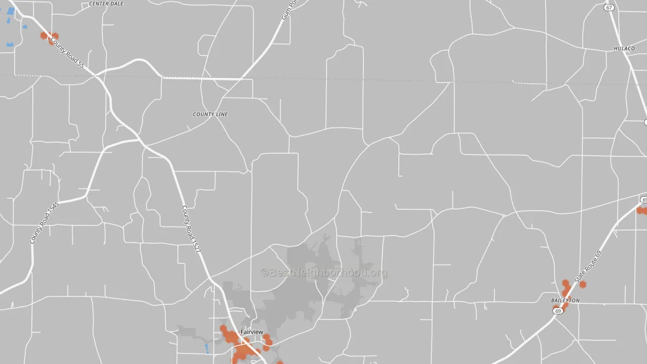 Bike Grade map of Baileytown, AL