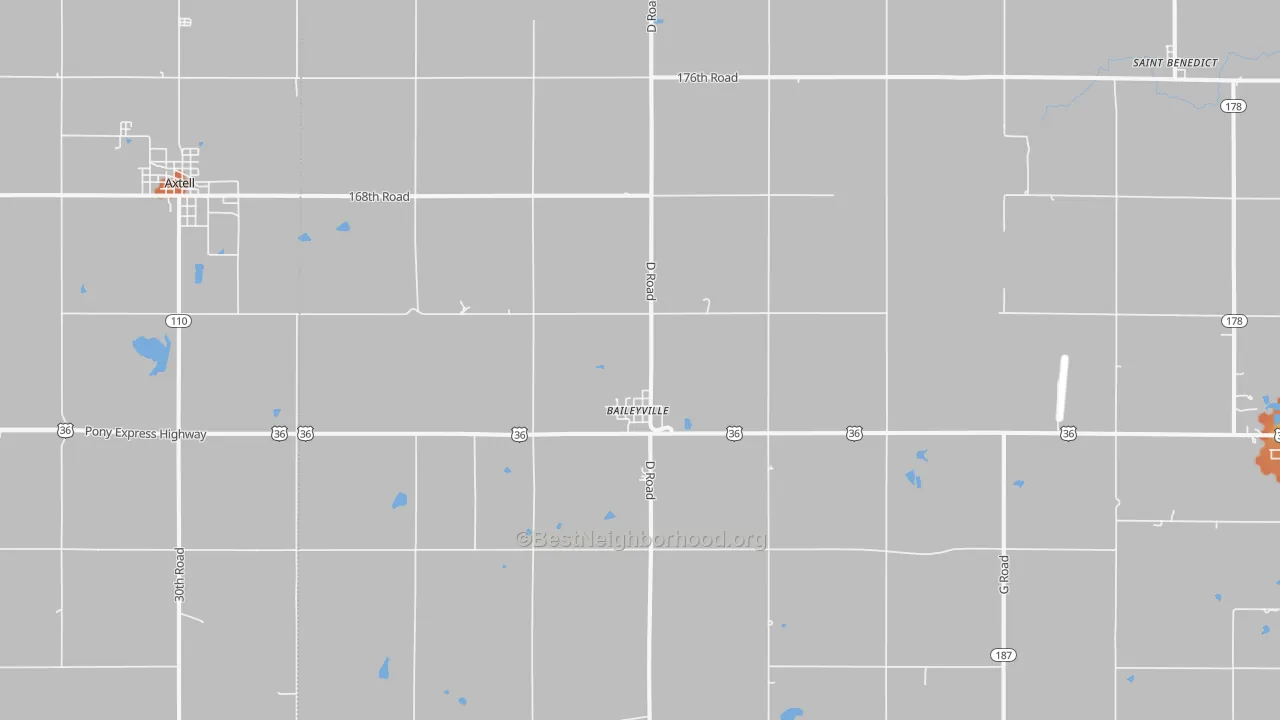 Bike Grade map of Baileyville, KS