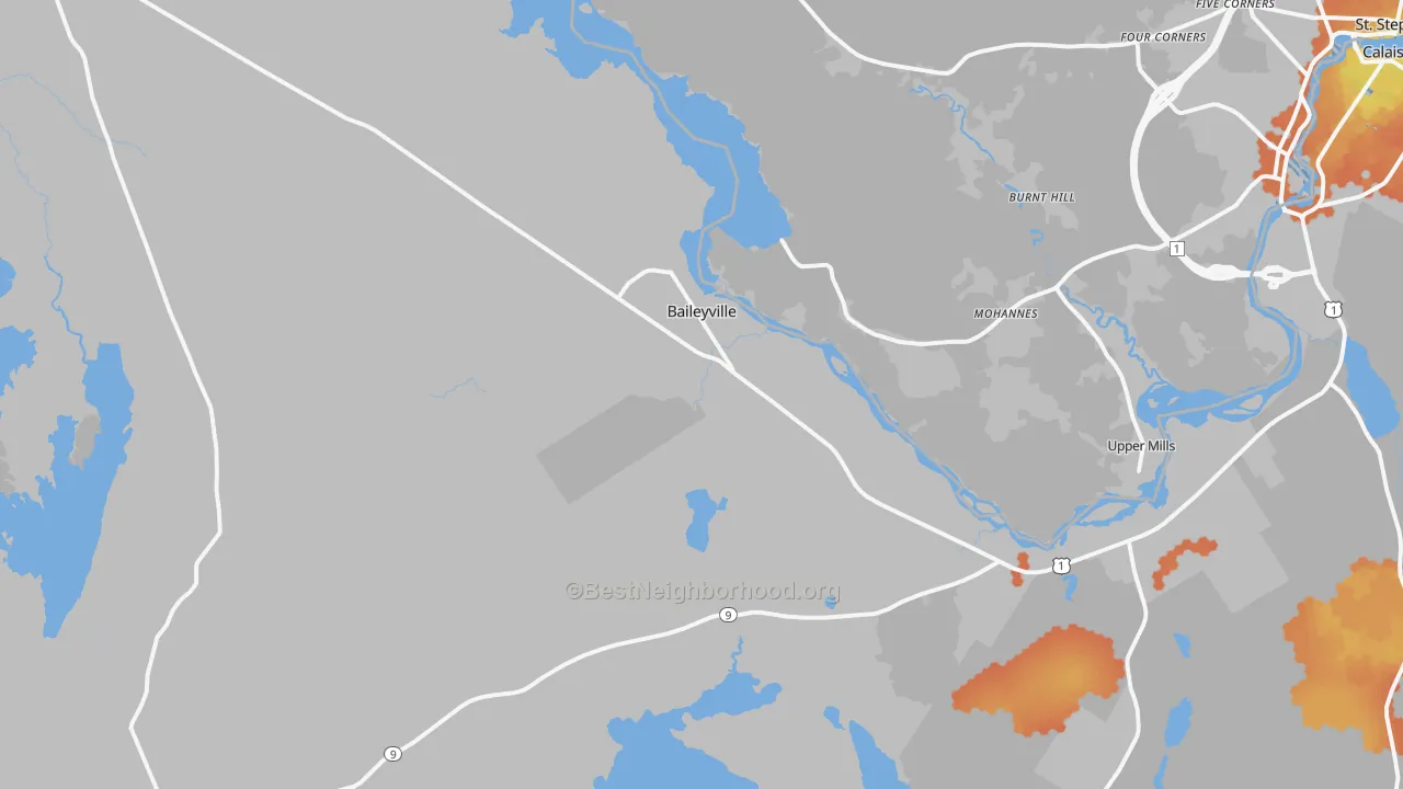 Bike Grade map of Baileyville, ME