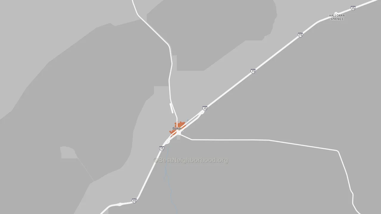 Bike Grade map of Baker, CA