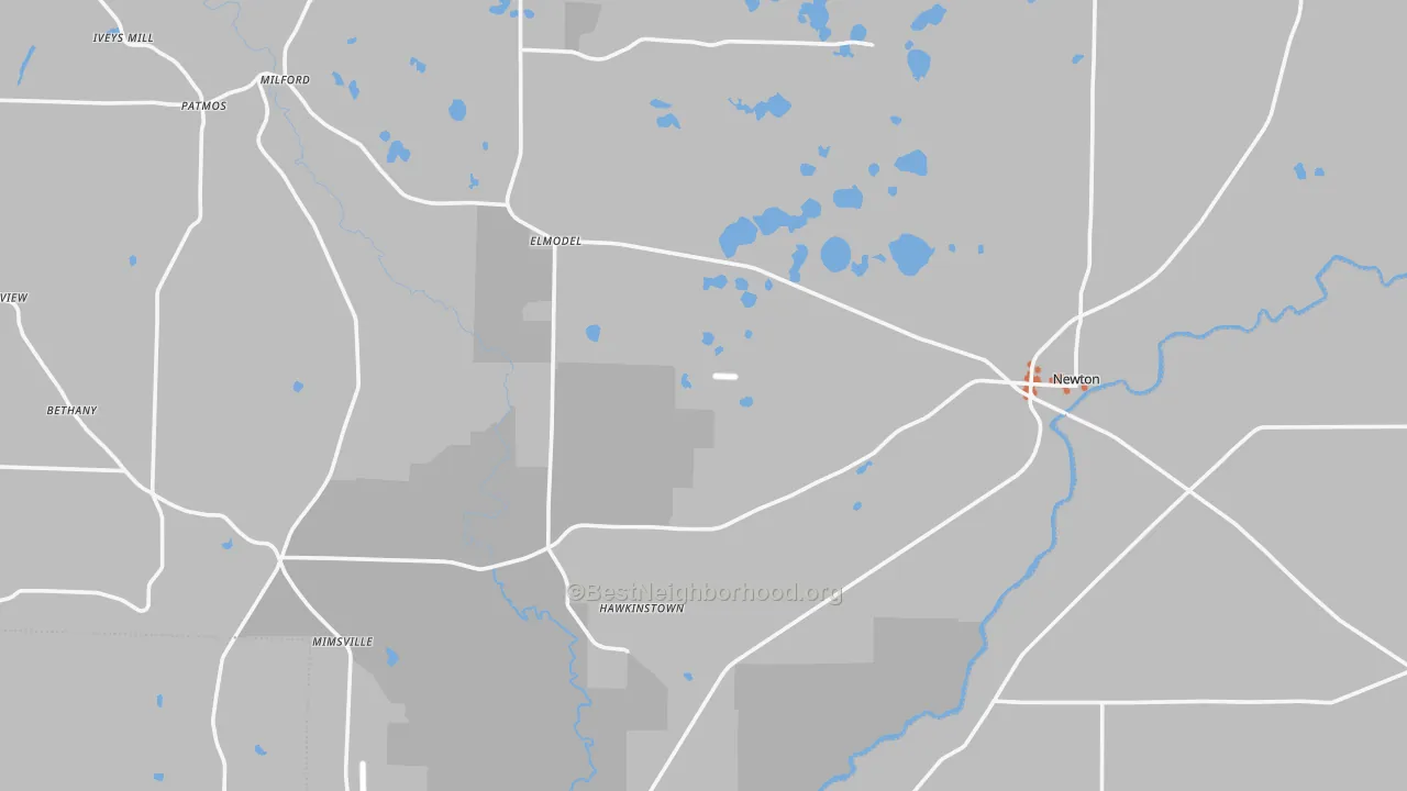 Bike Grade map of Baker County, GA