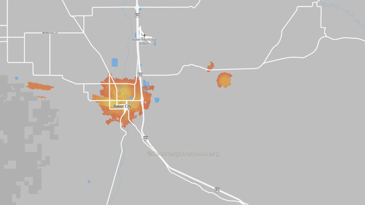 Bike Grade map of Baker County, OR