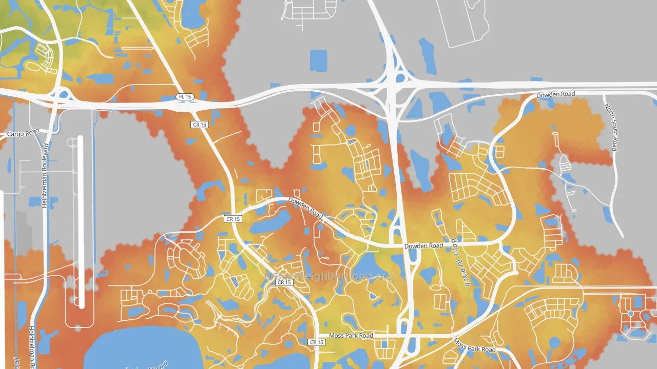 Bike Grade map of Bal Bay, Orlando, FL